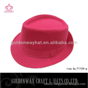 Cotton twill red fedora hat for girls